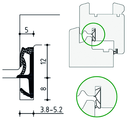 DICHTING SPV12 ramen & deuren wit - groef 3,8-5,2mm Productafbeelding BIGSKZ L
