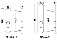 SLEUTELPLAAT SR166.6.92 PZ - H166mm - 92PZ - voor greep EA Productafbeelding BIGSKZ L