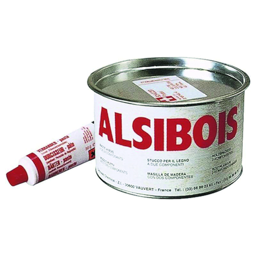 PATE à BOIS ALSIBOIS+durciss. 400ml - rouge Photo du produit BIGPIC L