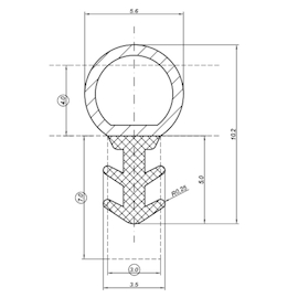 DICHTING Qtec SD318/3 BINNENDEUR Ø5,6mm - transparant - groef 3mm Productafbeelding