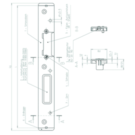 SCHOOTPLAAT USB 25-945ERH dagschootgeleiding Profine 76AD - zilver - DinR - SKG2 Productafbeelding