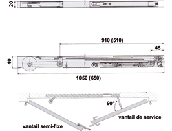 SLUITREGELAAR SR392 verdektliggend - L1050mm - verzinkt Productafbeelding BIGSKZ L