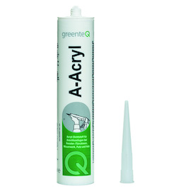 SILICONE greenteQ EXTERIEUR A-ACRYL 310ml - blanc - à peindre - résistant à l'eau Photo du produit