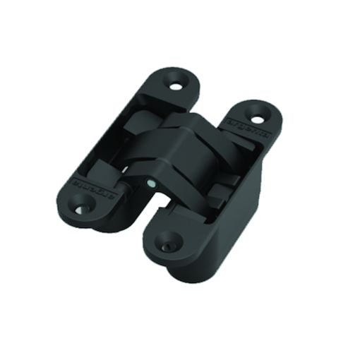 SCHARNIER INVISIBLE SMALL - afm 95x23mm zwart mat R9005M - max 65kg - dd>31mm-3D rglb-180° Productafbeelding BIGPIC L