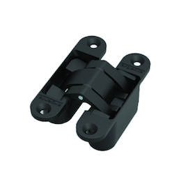SCHARNIER INVISIBLE SMALL - afm 95x23mm zwart mat R9005M - max 65kg - dd>31mm-3D rglb-180° Productafbeelding