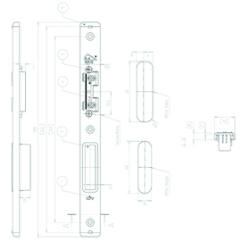 SCHOOTPLAAT USB 25-08-24ERH/31L-M-SKG 2 dagschootg hout 12mm -as13mm -falz24mm - DinL - zilver - SKG2 Productafbeelding