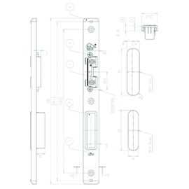 SCHOOTPLAAT USB 25-08-24ERH/41L-M-SKG 2 dagschootg hout 12mm - as13mm - falz24mm - DinL - inox - SKG2 Productafbeelding