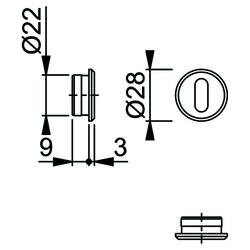 SLEUTELPLAAT ROND MINI M845S BB - Ø22/28x3mm - wit mat Productafbeelding BIGSKZ L