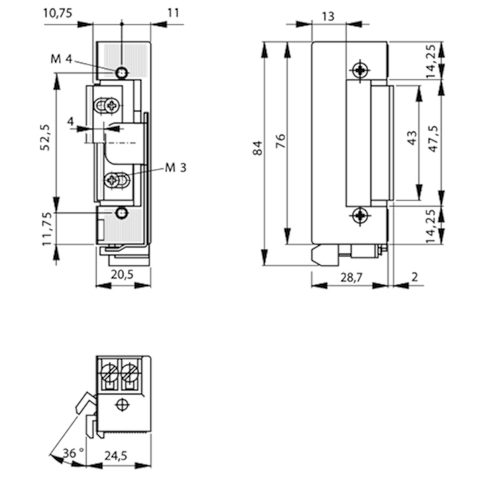ELECTRISCHE DEUROPENER BASIC 117 12V AC - arbeidsstr - FaFix - L/R Productafbeelding BIGSKZ L