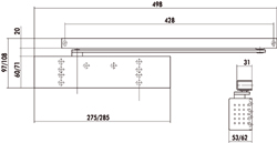DEURDRANGER TS93B contur EN5-7 - zilver - excl.arm Productafbeelding BIGSKZ L
