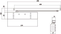 DEURDRANGER TS92G contur EN1-4 - zilver - excl.arm Productafbeelding BIGSKZ L