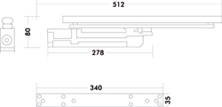 DEURDRANGER ITS96FL vrijloop - 4mm verlengde as EN3-6 - speling 12,5-16mm Productafbeelding BIGSKZ L